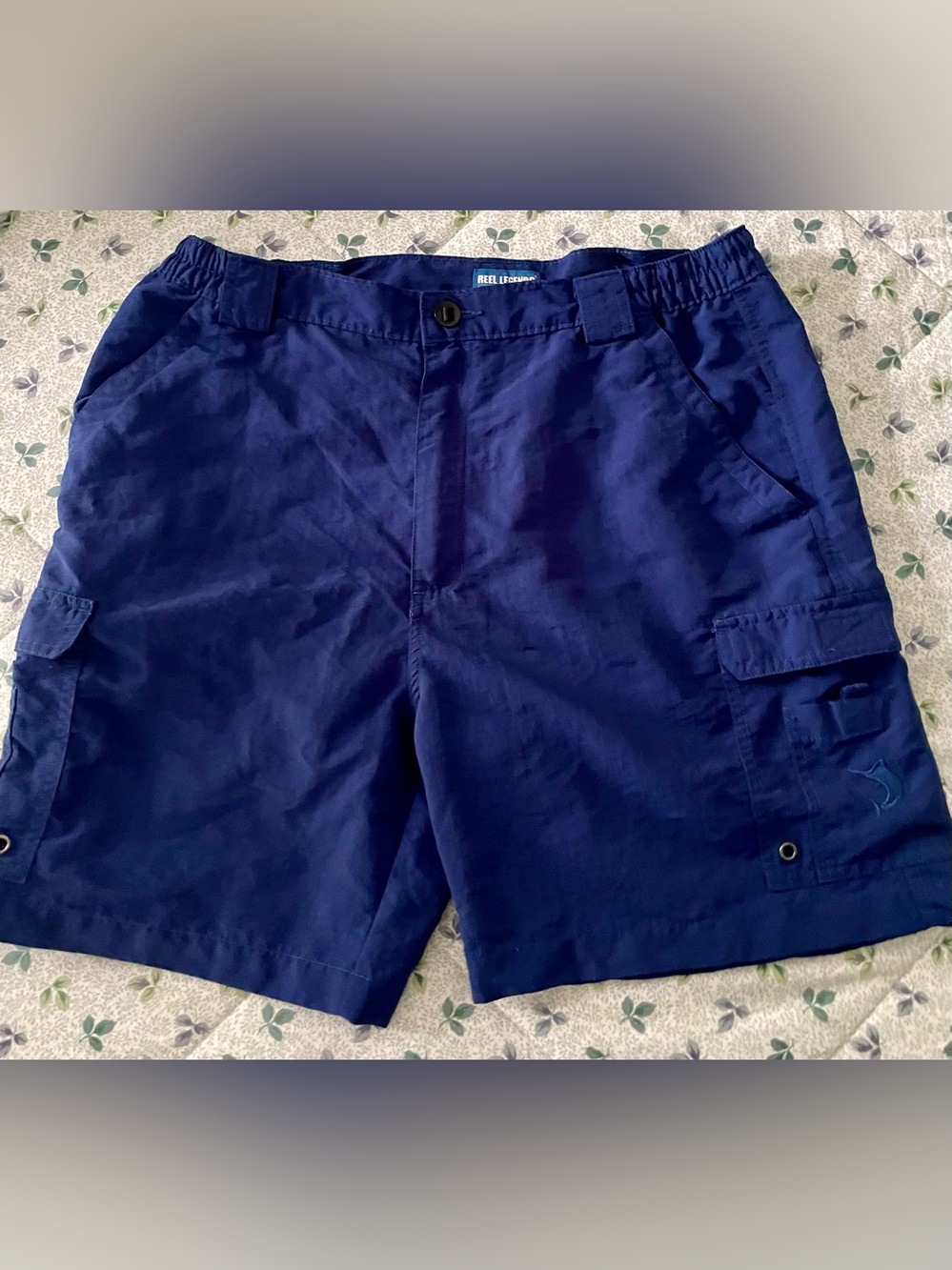 Reel Legends Men’s Dark Navy Relaxed Performance Shorts Sz L